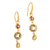 Gold-plated multi-gemstone dangle earrings, 'Energy Planets' - Polished 18k Gold-Plated Multi-Gemstone Dangle Earrings (image 2c) thumbail