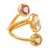 Gold-plated multi-gemstone wrap ring, 'Precious Realms' - Whimsical 18k Gold-Plated Wrap Ring with 2-Carat Jewels