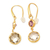 Gold-plated amethyst and prasiolite dangle earrings, 'Noble Dame' - 18k Gold-Plated Dangle Earrings with Amethyst and Prasiolite thumbail