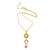 Vergoldete Halskette mit Anhänger aus mehreren Edelsteinen - 18 Karat vergoldete Anhänger-Halskette mit 1-Karat-Edelsteinen