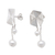 Cultured pearl dangle earrings, 'Origami Lanterns' - Geometric Sterling Silver Dangle Earrings with Grey Pearls