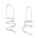 Sterling silver drop earrings, 'Luminous Essence' - Spiral Sterling Silver Drop Earrings in a High Polish Finish