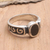 Resin band ring, 'Snail Inspiration' - Sterling Silver Band Ring with Resin Accent from Bali (image 2b) thumbail