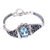 Blue topaz pendant bracelet, 'Penglipuran's Treasure' - Traditional Pendant Bracelet with Faceted 6-Carat Blue Topaz thumbail