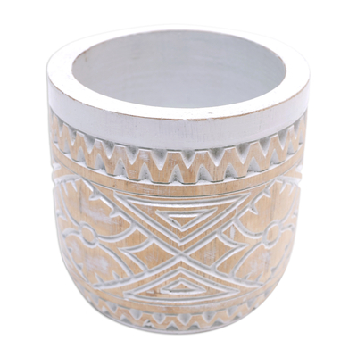 Dekorative Vase aus Holz - Traditionelle handgeschnitzte dekorative Vase aus Albesia-Holz