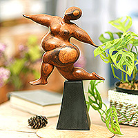 Wood sculpture, 'Dance of Happiness'