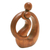 Wood sculpture, 'Son's Happiness' - Hand-Carved Suar Wood Abstract Sculpture of Father and Son