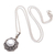 Cultured mabe pearl pendant necklace, 'Iridescent Flower' - Silver Floral Pendant Necklace with Cultured Mabe Pearl