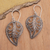 Sterling silver dangle earrings, 'Leaves of Fall' - Sterling Silver Leaf Dangle Earrings with Openwork Accents