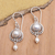 Cultured pearl dangle earrings, 'Virtuous Ocean' - Classic Sterling Silver Dangle Earrings with Cultured Pearls (image 2) thumbail
