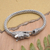 Men's sterling silver chain pendant bracelet, 'Basuki Glory' - Men's Basuki Dragon Sterling Silver Chain Pendant Bracelet (image 2) thumbail
