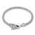 Pulsera con colgante de cadena de plata de ley para hombre - Pulsera con colgante de cadena de plata de ley con temática de lobo para hombre