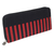 Cotton wallet, 'Crimson Trips' - Handcrafted Black and Red Striped Cotton Wallet from Java