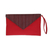 Cotton wristlet, 'Lurik Amplop Red' - Striped Red Cotton Wristlet with Removable Strap