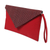 Cotton wristlet, 'Lurik Amplop Red' - Striped Red Cotton Wristlet with Removable Strap