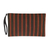 Cotton wristlet, 'Lurik Amplop Mocha' - Striped Dark Brown Cotton Wristlet with Removable Strap