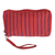 Bolso de mano de algodón - Bolso de muñeca rojo y morado con varios bolsillos confeccionado en algodón