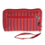 Cotton wristlet bag, 'Versatile Red' - Multi-Pocket Red and Purple Wristlet Bag Crafted from Cotton