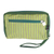 Cotton wristlet bag, 'Versatile Green' - Multi-Pocket Striped Green Wristlet Bag Crafted from Cotton