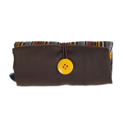 Faltbare Einkaufstasche aus Baumwolle - Faltbare Einkaufstasche aus Baumwolle mit Streifenmuster aus Java