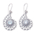 Blue topaz drop earrings, 'Blossoming Bali' - Sterling Silver Floral Drop Earrings with Blue Topaz Stones thumbail