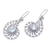 Aretes colgantes de topacio azul - Aretes colgantes florales de plata esterlina con piedras de topacio azul