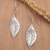 Sterling silver dangle earrings, 'Ethereal Foliage' - Leafy Sterling Silver Dangle Earrings Crafted in Bali (image 2b) thumbail