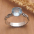 Blue topaz single stone ring, 'Marine Gem' - Ocean-Themed Sterling Silver Ring with Faceted Blue Topaz (image 2b) thumbail