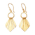 Gold-plated dangle earrings, 'Golden Gallantry' - Whimsical 18k Gold-Plated Brass Dangle Earrings from Bali (image 2a) thumbail