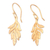 Gold-plated dangle earrings, 'Palatial Forest' - Leafy 18k Gold-Plated Brass Dangle Earrings from Bali
