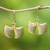 Gold-plated dangle earrings, 'Golden Maiden' - Hammered 18k Gold-Plated Brass Dangle Earrings from Bali thumbail