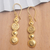 Gold-plated dangle earrings, 'Golden Galaxies' - Modern 18k Gold-Plated Brass Dangle Earrings from Bali (image 2b) thumbail