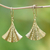 Gold-plated dangle earrings, 'Palatial Waves' - 18k Gold-Plated Brass Dangle Earrings with Hammered Details