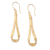 Gold-plated dangle earrings, 'Ligneous Glamour' - Modern 18k Gold-Plated Brass Dangle Earrings Crafted in Bali (image 2a) thumbail