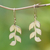 Gold-plated dangle earrings, 'Imperial Foliage' - Leafy 18k Gold-Plated Brass Dangle Earrings Crafted in Bali thumbail