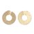 Gold-plated button earrings, 'Golden Donut Dame' - Round Hammered 18k Gold-Plated Brass Button Earrings (image 2a) thumbail