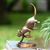 Wood sculpture, 'Feline Acts' - Hand-Carved Modern Hibiscus Wood Sculpture of a Cat (image 2) thumbail