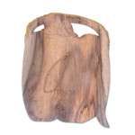 Wood mask, 'Divine Romance' - Handcrafted Shiva and Parvati Hibiscus Wood Mask from Bali