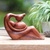 Escultura de madera - Escultura de Mujer Embarazada en Madera de Suar Tallada a Mano