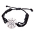 Cotton wristband pendant bracelet, 'Summer Energies' - Black Cotton Wristband Pendant Bracelet Crafted in Bali