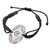 Cotton wristband pendant bracelet, 'Gianyar Amulet' - Black Cotton Wristband Pendant Bracelet Made in Bali