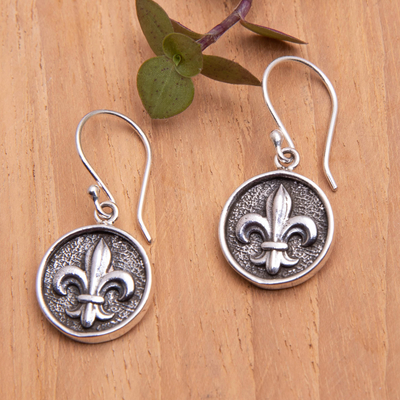 Sterling silver dangle earrings, 'Palace Seal' - Sterling Silver Dangle Earrings with Classic Symbols