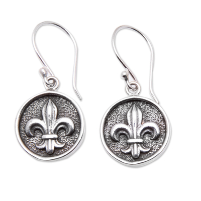 Ohrringe aus Sterlingsilber, 'Palastsiegel' - Sterling Silber Ohrringe mit klassischen Symbolen