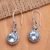 Blue topaz dangle earrings, 'Majestic Loyalty' - Traditional Dangle Earrings with 10-Carat Blue Topaz Stones