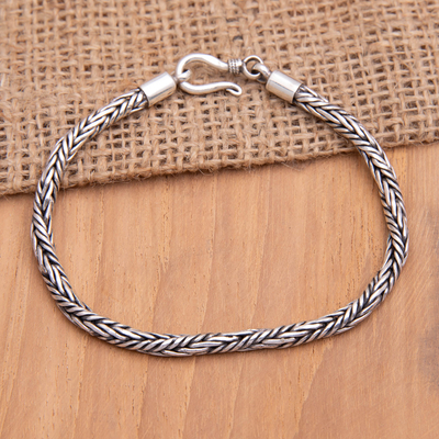 Sterling silver chain bracelet, Foxtail Emotions
