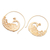 Vergoldete Ohrhänger - Polierte, 18 Karat vergoldete Ohrhänger mit Pfauenmotiv
