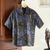 Men's batik rayon shirt, 'Purple Floral' - Men's Handcrafted Rayon Shirt with Purple Batik Pattern (image 2) thumbail