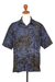 Men's batik rayon shirt, 'Purple Floral' - Men's Handcrafted Rayon Shirt with Purple Batik Pattern thumbail