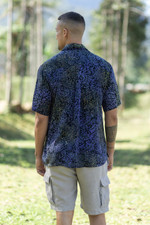 Men's batik rayon shirt, 'Purple Floral' - Men's Handcrafted Rayon Shirt with Purple Batik Pattern