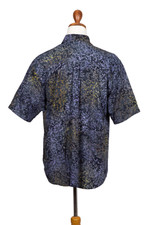 Men's batik rayon shirt, 'Purple Floral' - Men's Handcrafted Rayon Shirt with Purple Batik Pattern